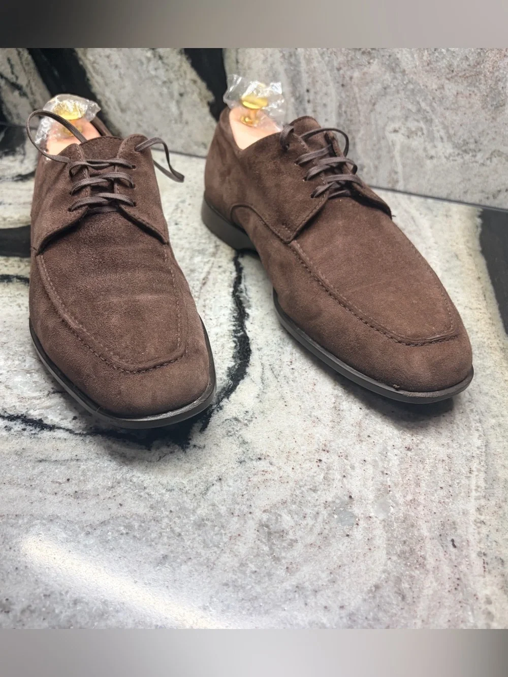Fratelli Rossetti  Brown Suede Apron Toe Derby Shoes Made in Italy UK 7.5 US 8.5